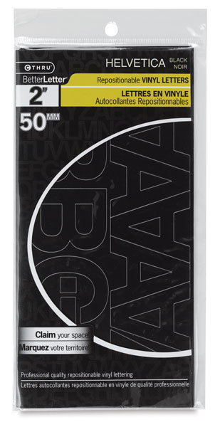 Helvetica, Black, 2", Repositionable