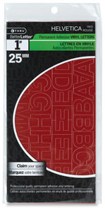 Helvetic, Red, 1", Permanent
