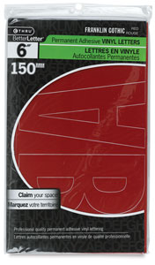 Frankling Gothic, Red, 6", Permanent