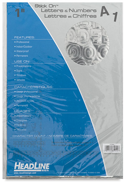 Helvetica Vinyl Letters and Numbers, Metallic Silver