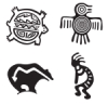 Set of 4, Native American Designs
