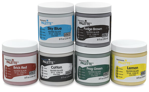 Teacher's Palette Glazes, Class Pack of 6 (8 oz Containers)