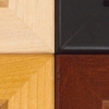 Colors: Unfinished, Black, Rosewood, Alderwood  (Clockwise, starting at upper left)
