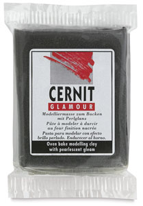 Cernit Polymer Clay, Metallic Pearl Black