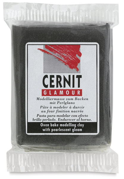Cernit Polymer Clay, Metallic Pearl Black