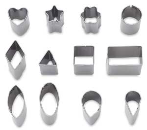 Mini Metal Clay Cutters, Set of 12