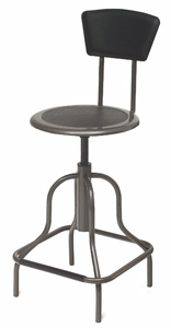 High Base Stool with Backrest