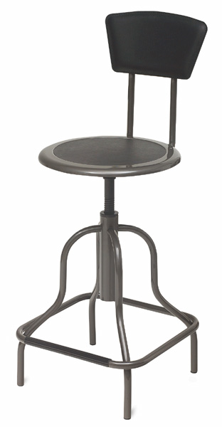 High Base Stool with Backrest
