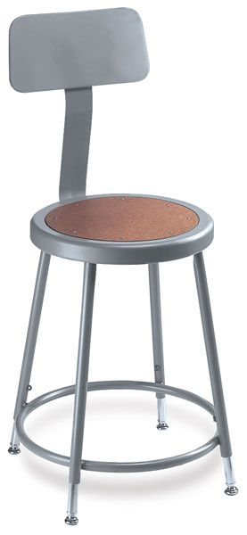 Adjustable Stool with Backrest, Grey