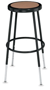 Adjustable Stool without Backrest, Black