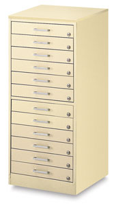 12-Drawer Cabinet, Sand
