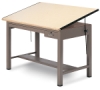 Four-Post Drafting Table with Tool Drawer and Plan Drawer