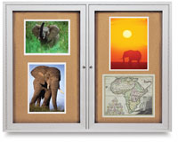 Enclosed Indoor/Outdoor Cork Bulletin Board