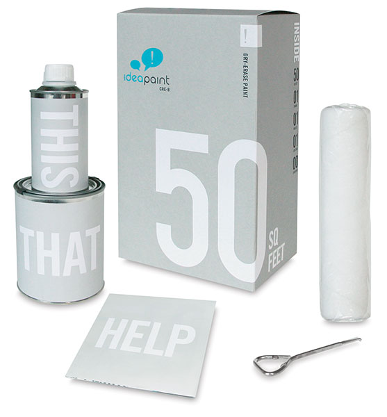 Dry Erase Paint Kit, 50 sq ft coverage