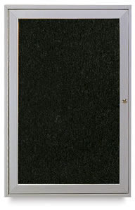 Satin Aluminum Frame Tackboard, 1 Door