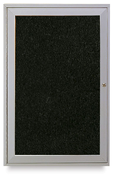 Satin Aluminum Frame Tackboard, 1 Door