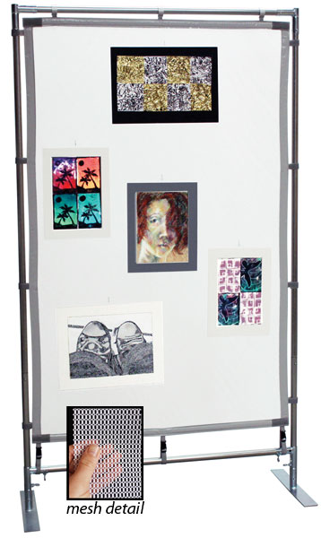 Freestanding Steel MeshPanel Display Wall, 7 ft &nbsp;&times; 4 ft