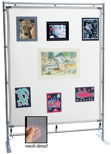 Freestanding Steel MeshPanel Display Wall, 7 ft&nbsp;&times; 5 ft