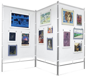 Zig Zag Aluminum MeshPanel Display Wall w/ Three 4 ft Panels