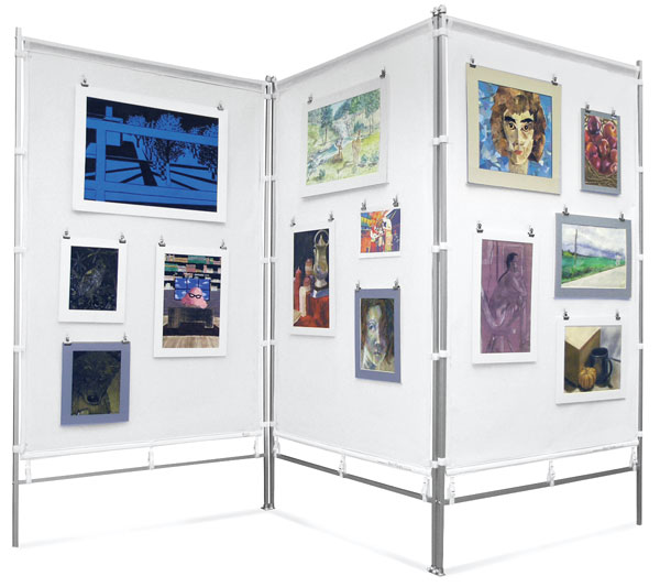 Zig Zag Aluminum MeshPanel Display Wall w/ Three 4 ft Panels