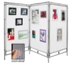 Zig Zag Steel Frame MeshPanel Display Wall  w/ Three 4 ft &times 7 ft Panels 