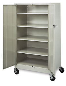 Mobile General Storage Cabinet, Light Gray
