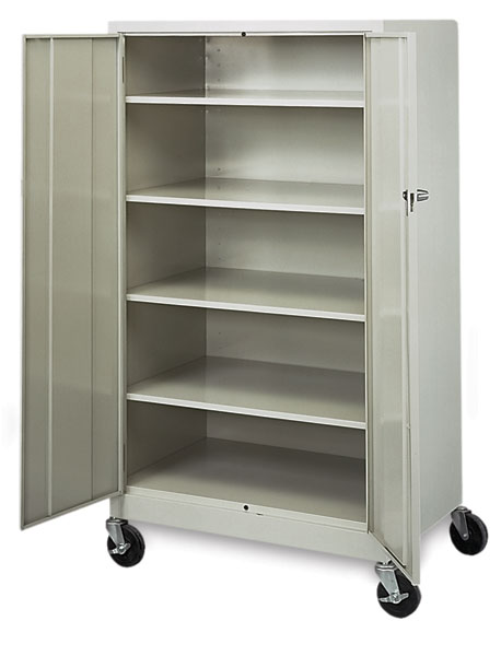 Mobile General Storage Cabinet, Light Gray