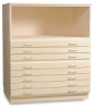 3-Drawer and 5-Drawer Files with Bookshelf, Base, and Cap