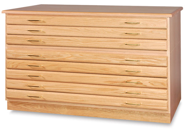 3-Drawer and 5-Drawer Files, Base, and Cap in Natural Oak