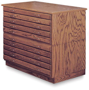 5-Drawer Files, Base, and Cap in Medium Oak