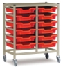 Double Column Cart, Shown with Small Trays