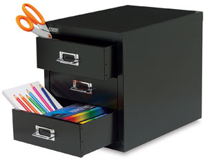 Organizer with 3 Drawers, Black