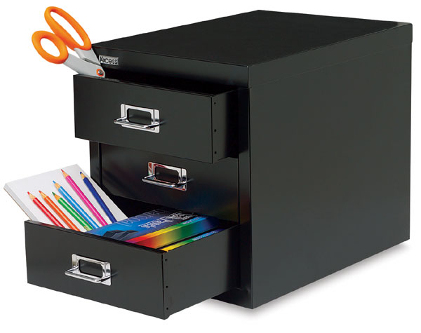 Organizer with 3 Drawers, Black