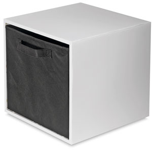 White Cube with Black Fabric Bin White Cube with Black Fabric Bin