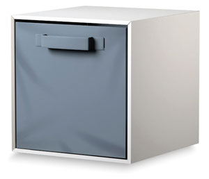 White Cube with Dark Gray Fabric Bin