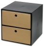 Black Cube, Shown with Half Drawers and Shelf