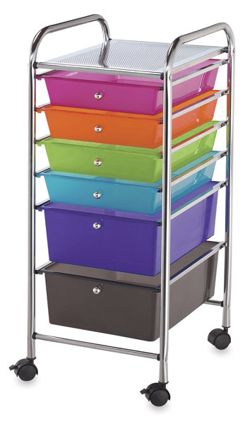 Mobile Storage Cart, 6-Drawer Multi