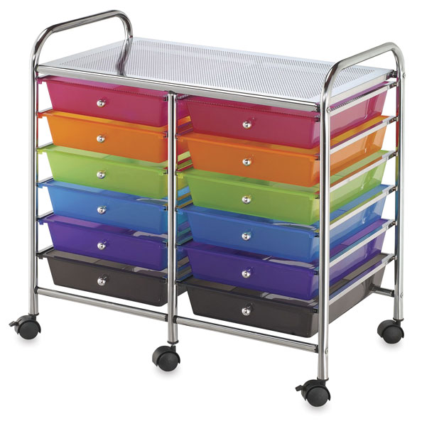 Mobile Storage Cart, 12-Drawer Multi