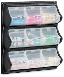 Panel with 9 Bins, Black