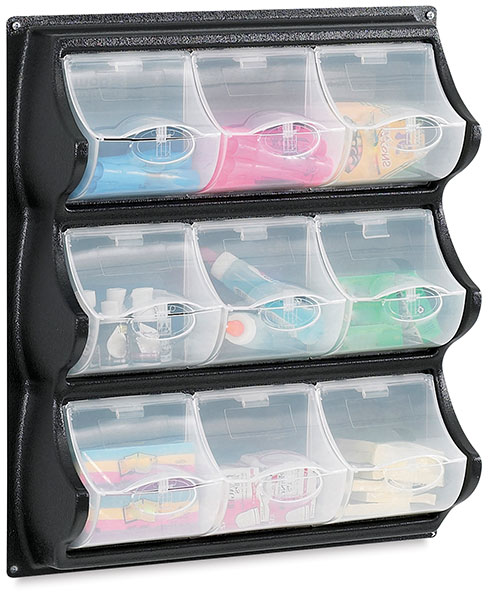 Panel with 9 Bins, Black