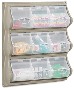 Panel with 9 Bins, Gray