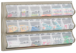 Panel with 18 Bins, Gray