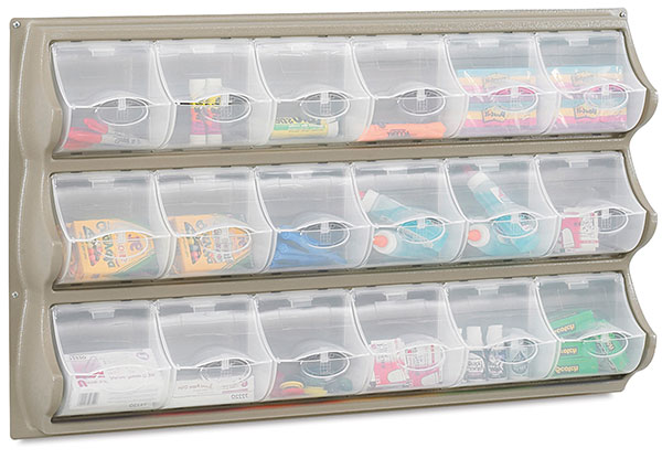 Panel with 18 Bins, Gray