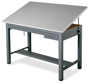 Small Economy Ranger Drawing Table with Tool Drawer and Plan Drawer