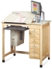 Drawing/CAD Table with 6 Drawers