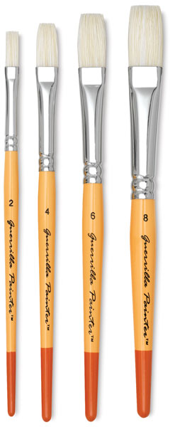 Pocket Bristle Brushes, Set of 4 Flats