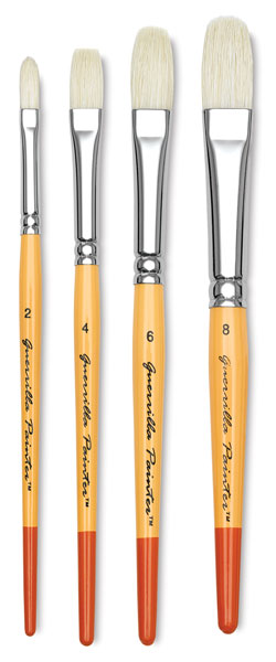 Pocket Bristle Brushes, Set of 4 Filberts