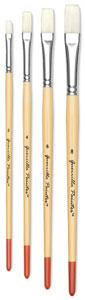 Flat Bristle Brushes, Set of 4