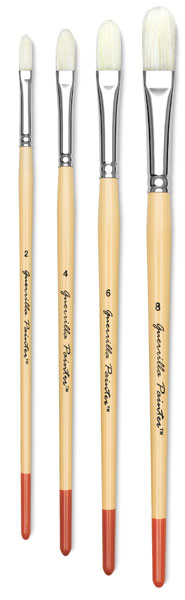 Filbert Bristle Brushes, Set of 4