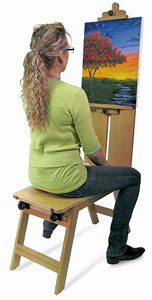 Wood Mobile Bench Easel